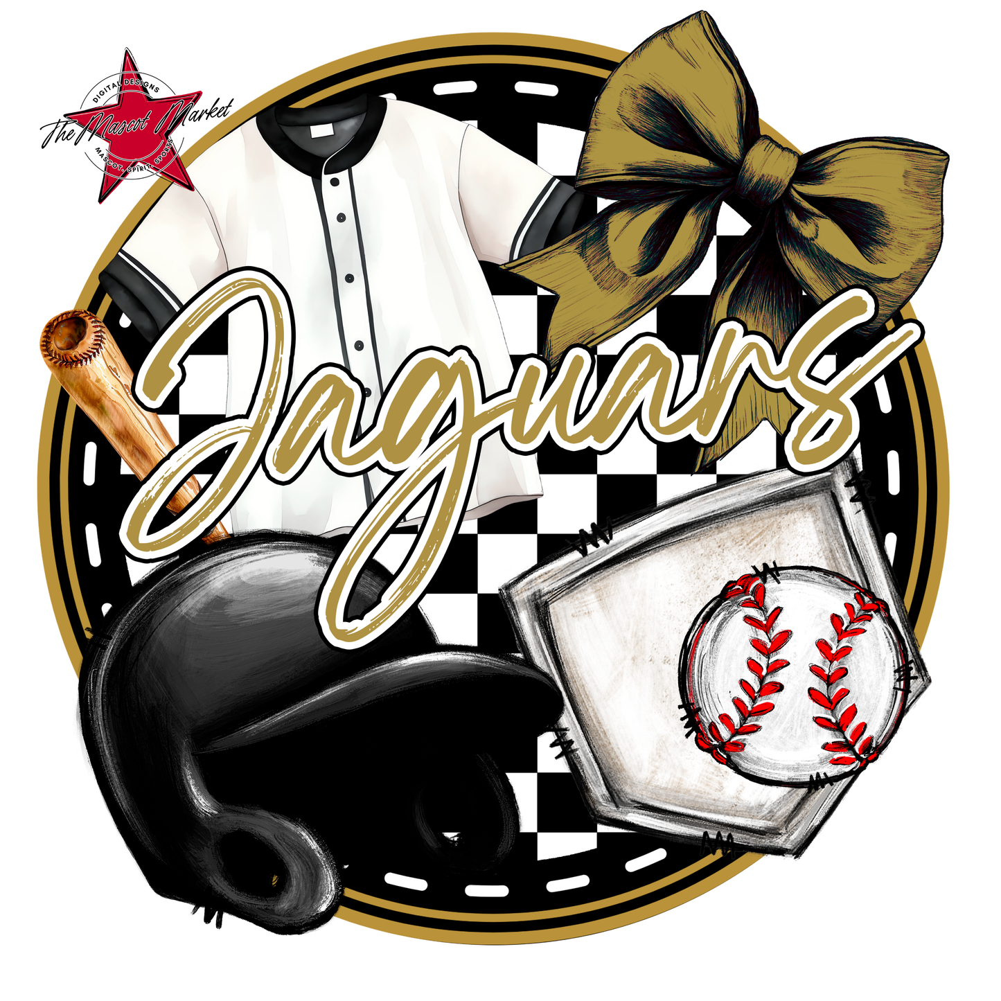 Jaguars Circle Baseball Design-Gold