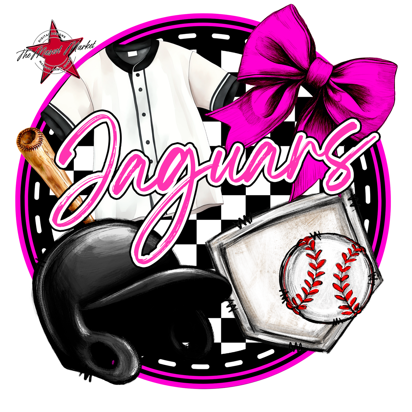 Jaguars Circle Baseball Design-Pink