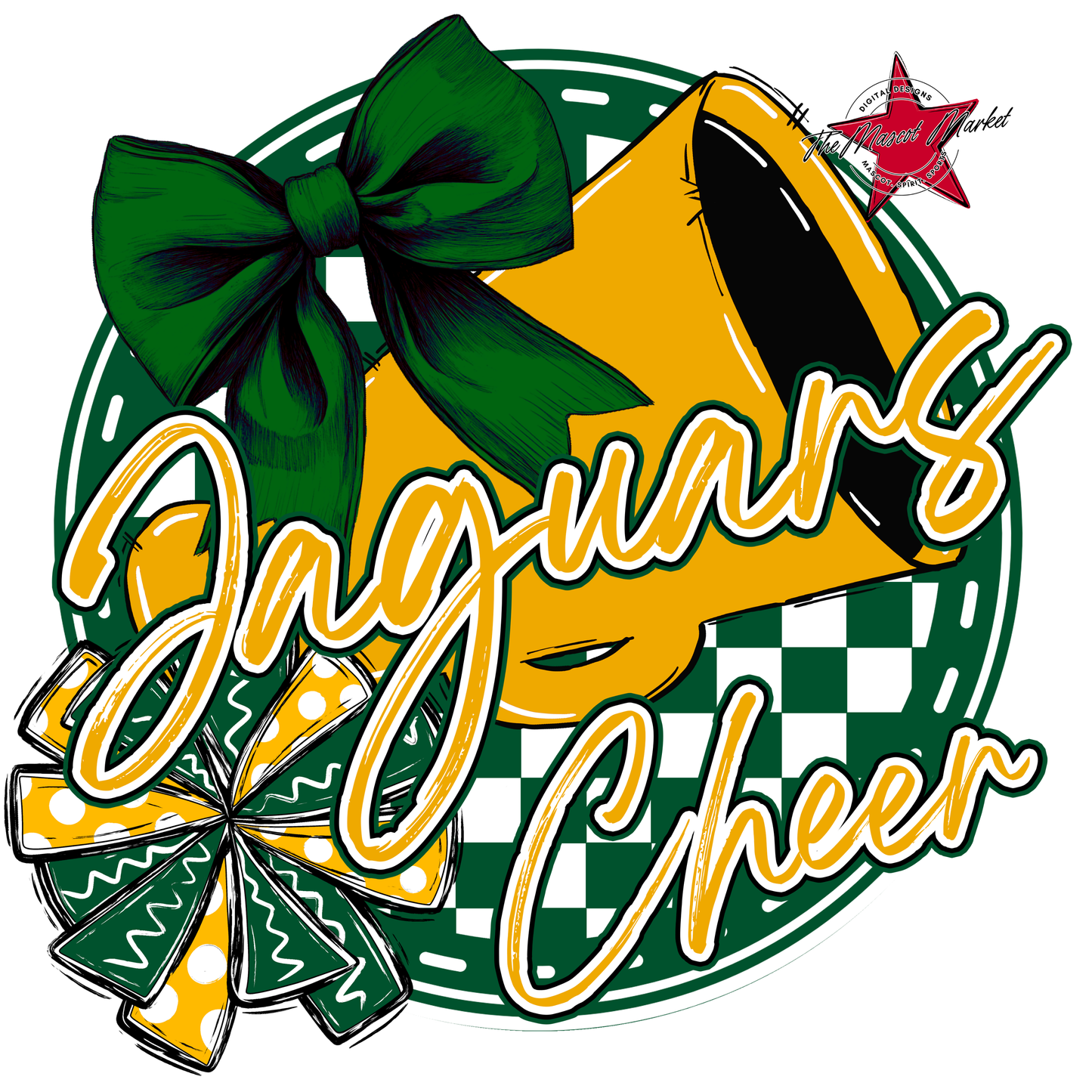 Jaguars Circle Cheer Design-Green-Yellow