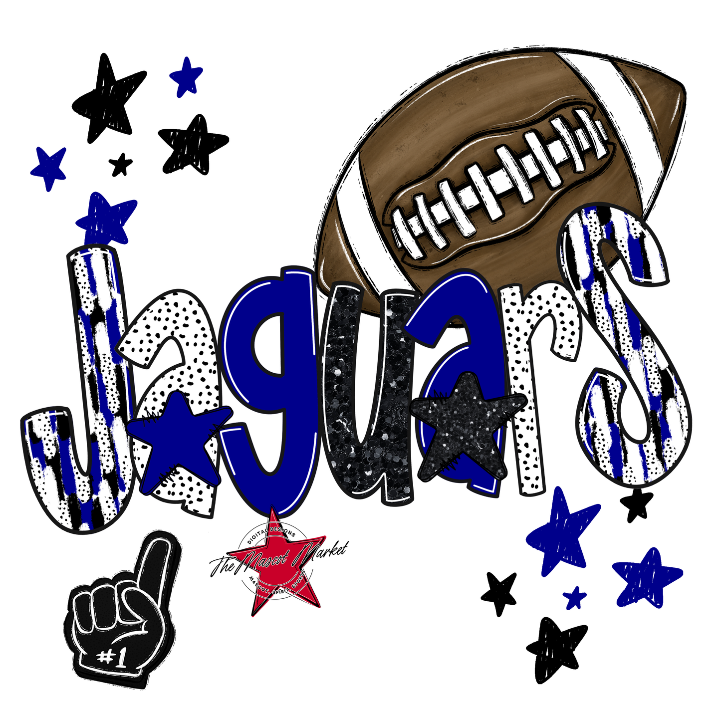 Jaguars Football Scrape-Blue