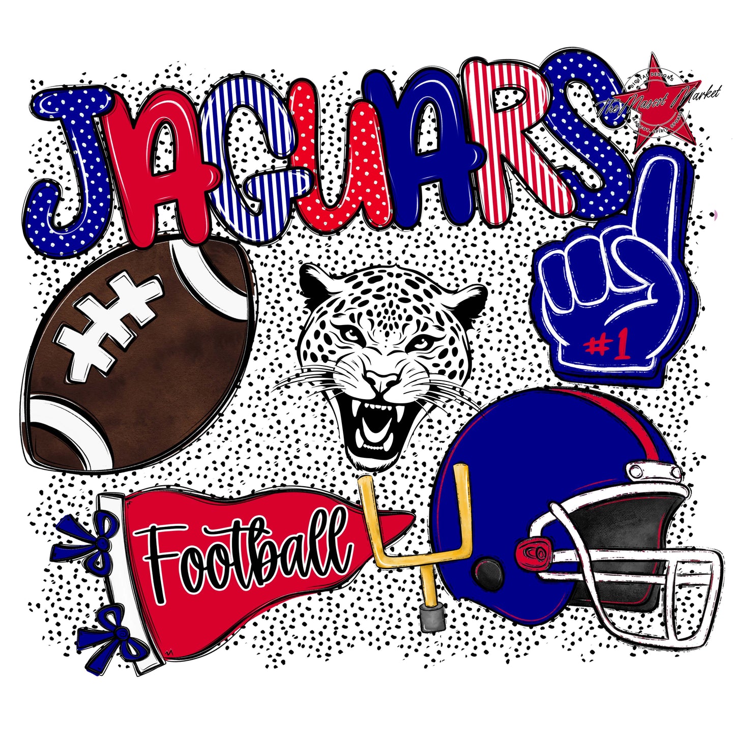 Jaguars Football Spirit-Blue & Red