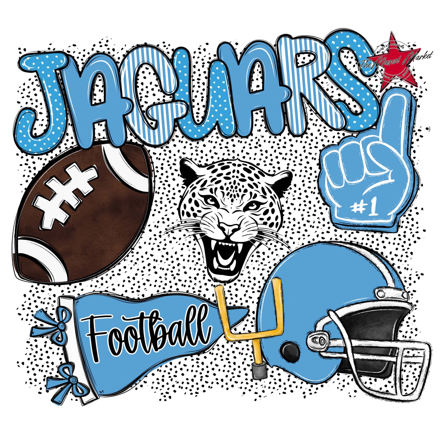 Jaguars Football Spirit-Carolina Blue