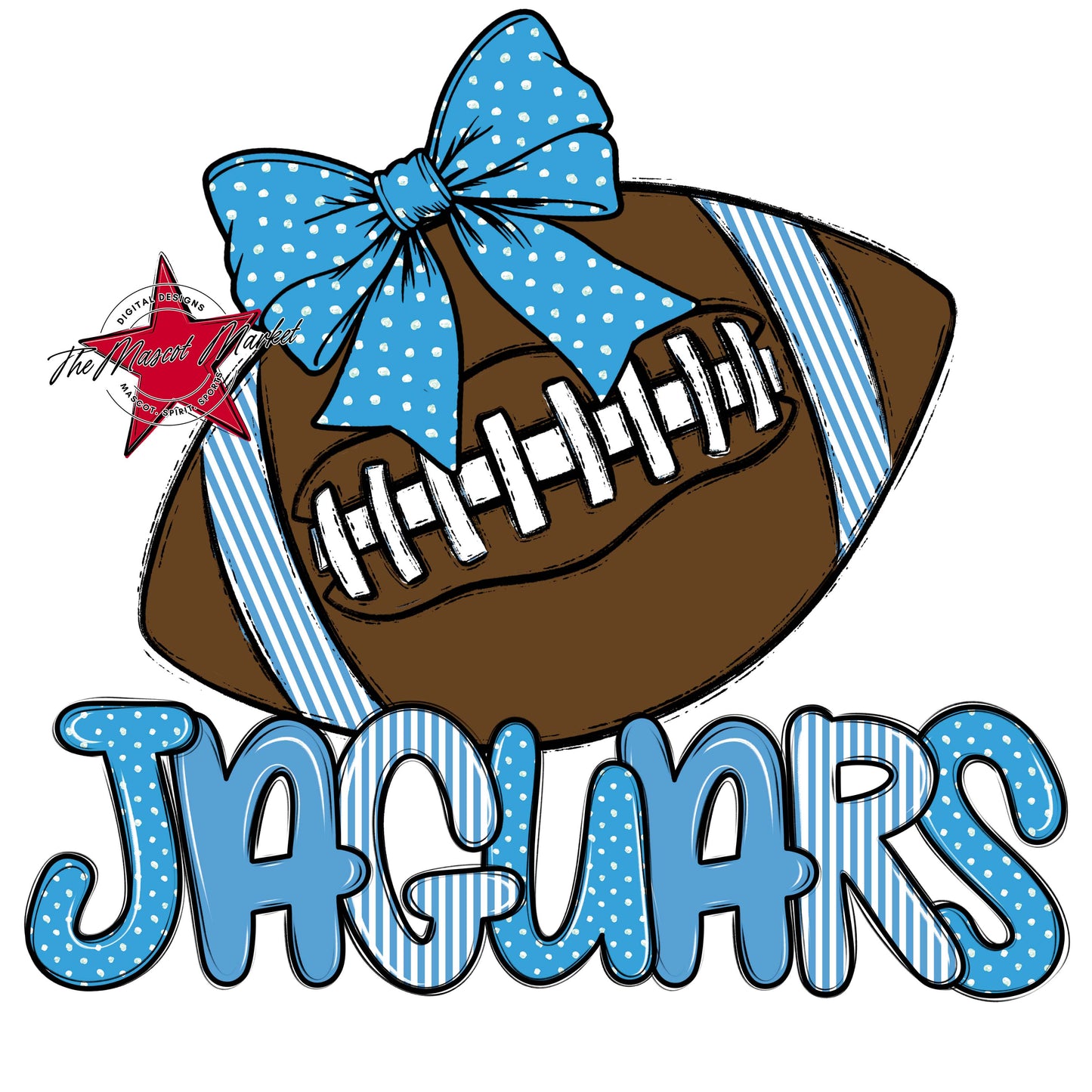 Jaguars Football Spirit Design-Carolina Blue