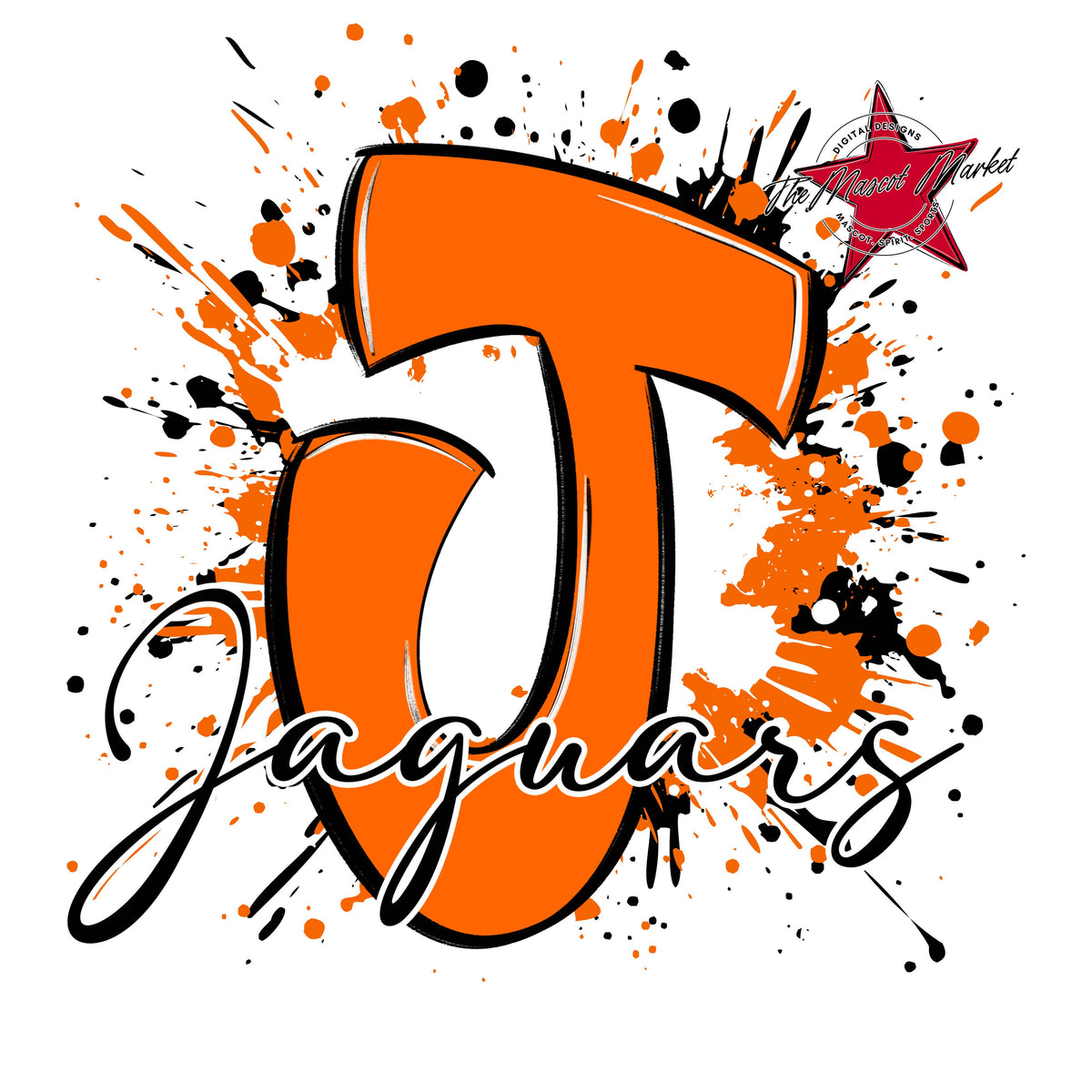 Jaguars Mascot Splatter-Orange