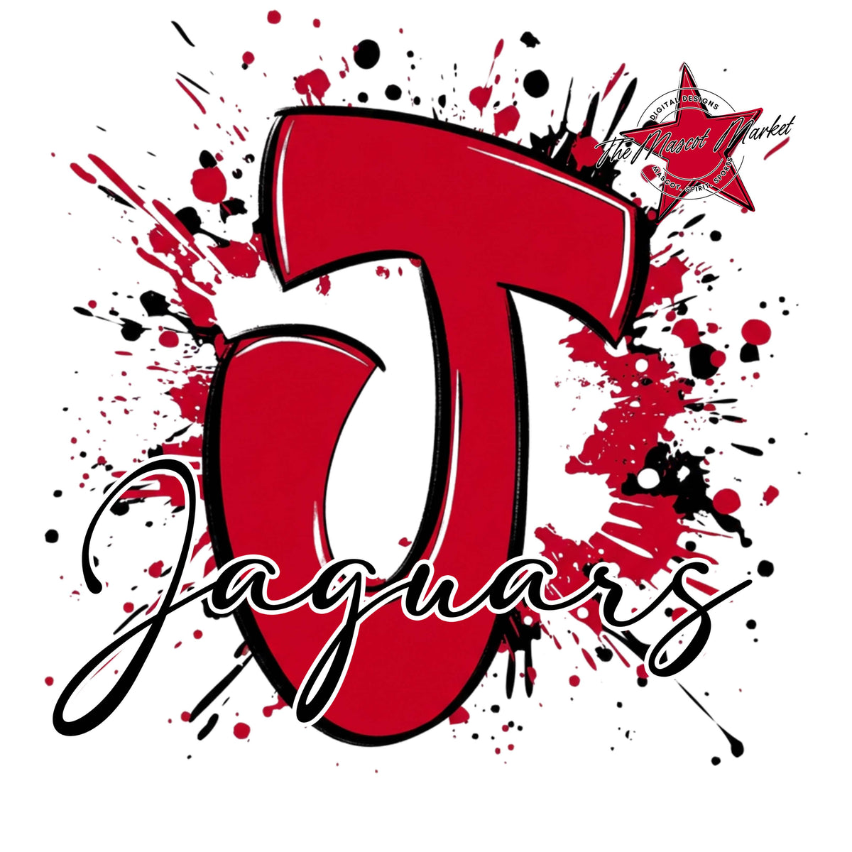 Jaguars Mascot Splatter-Red