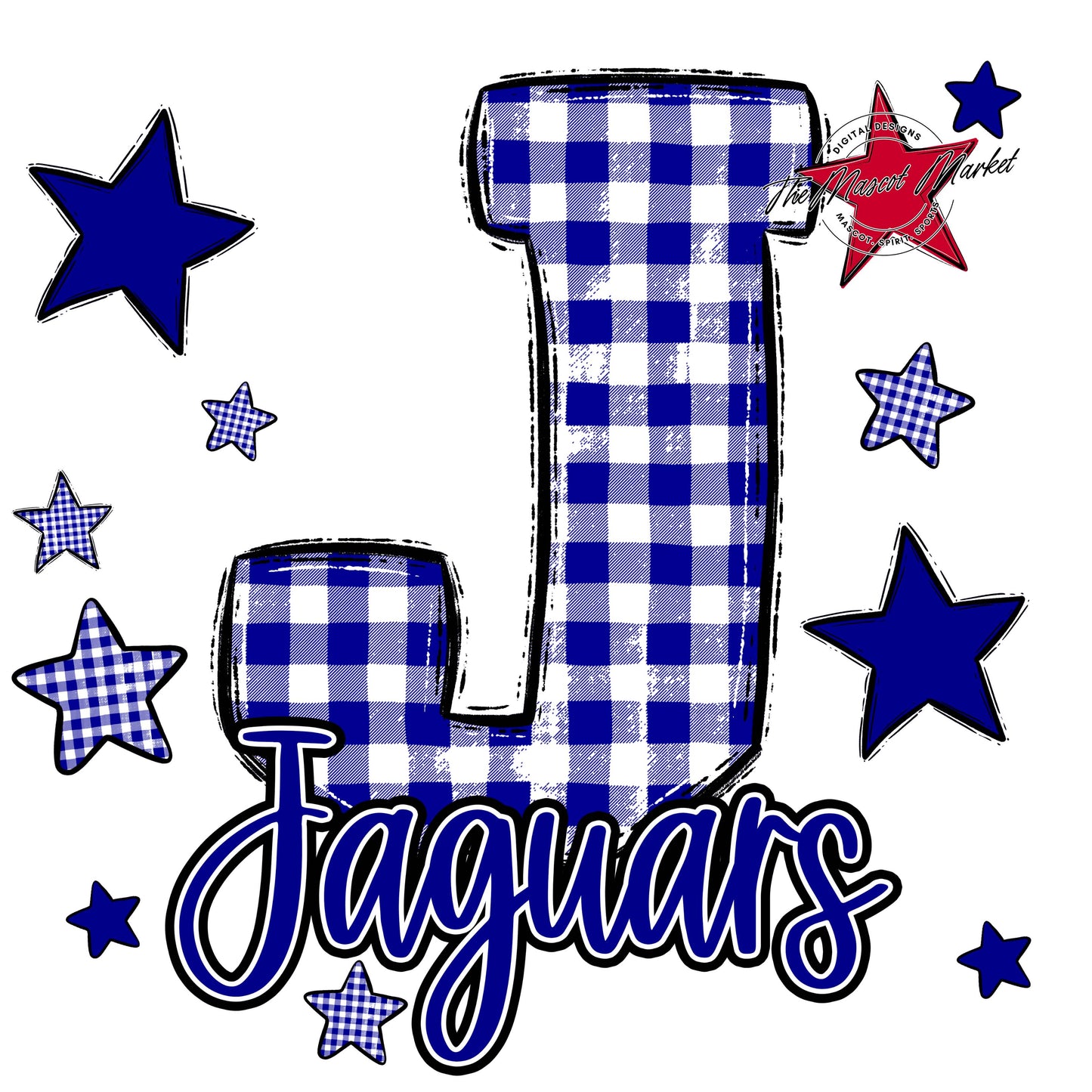 Jaguars Plaid Star Design-Blue