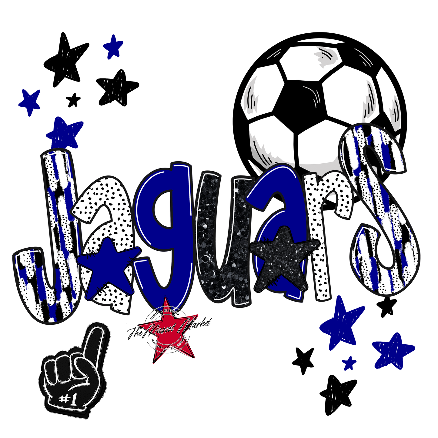 Jaguars Soccer Scrape-Blue