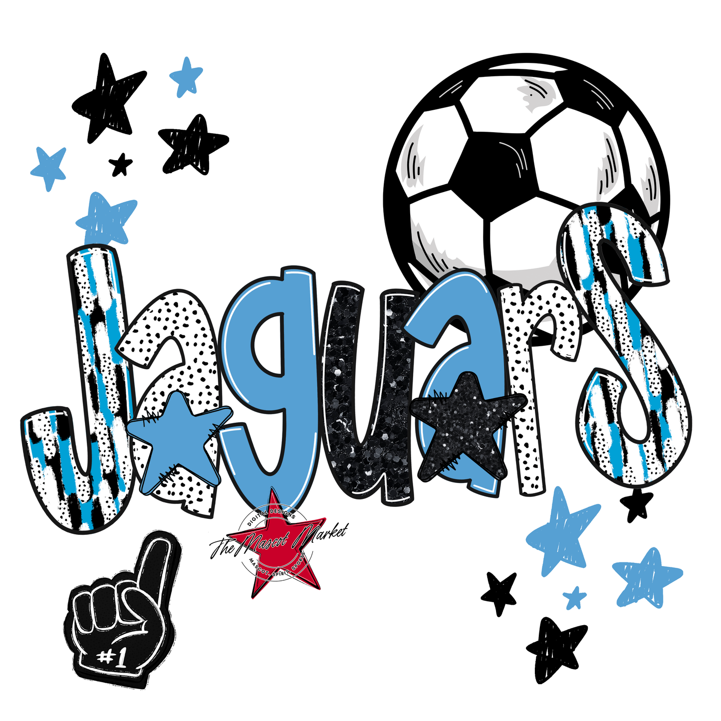 Jaguars Soccer Scrape-Carolina Blue