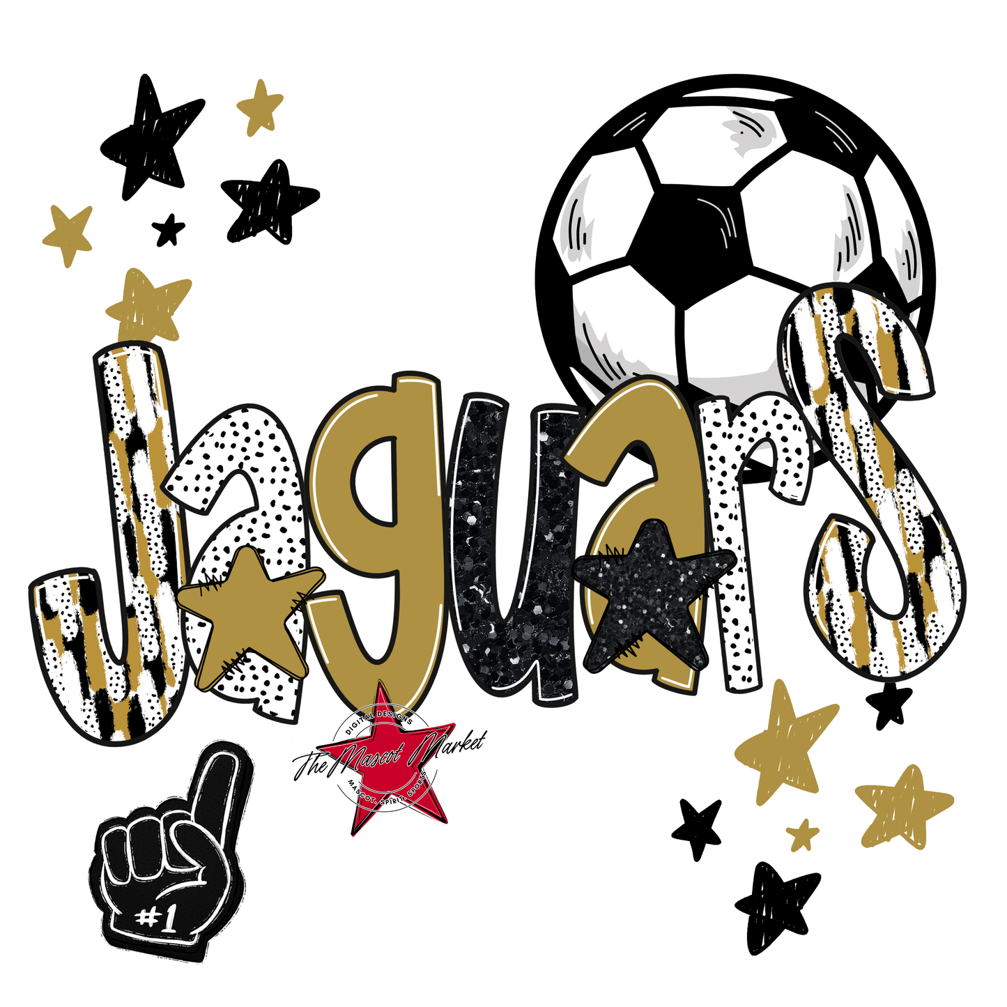 Jaguars Soccer Scrape-Gold