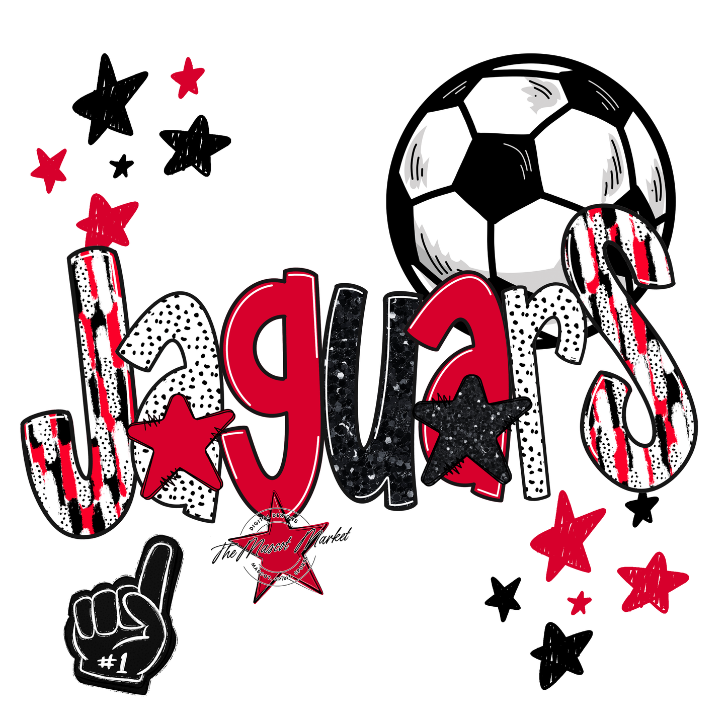 Jaguars Soccer Scrape-Red