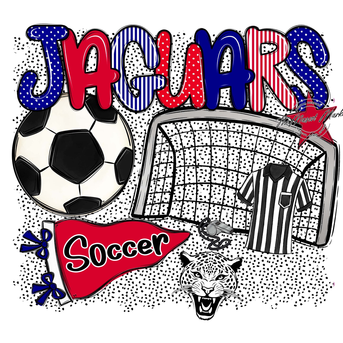 Jaguars Soccer Spirit-Blue & Red