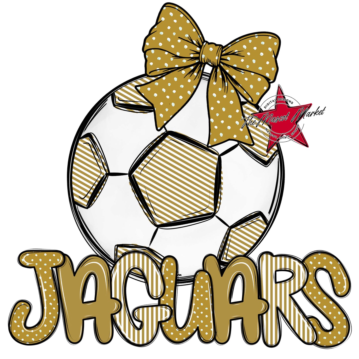 Jaguars Soccer Spirit Design-Gold