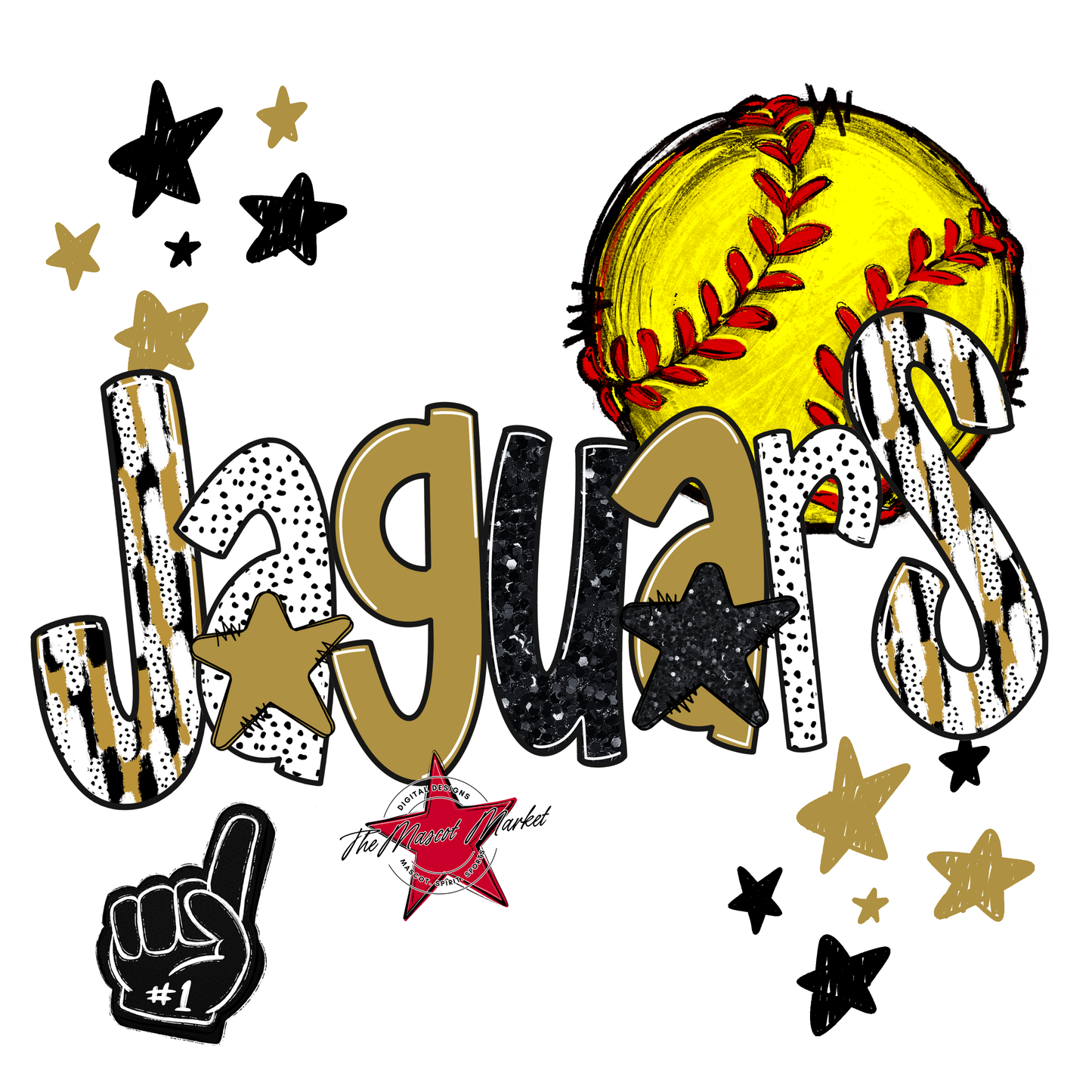 Jaguars Softball Scrape-Gold