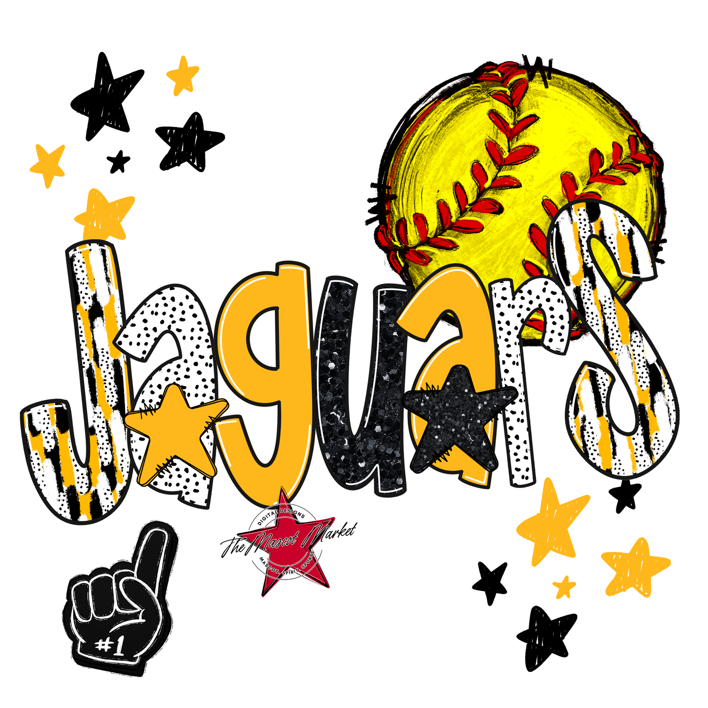 Jaguars Softball Scrape-Yellow