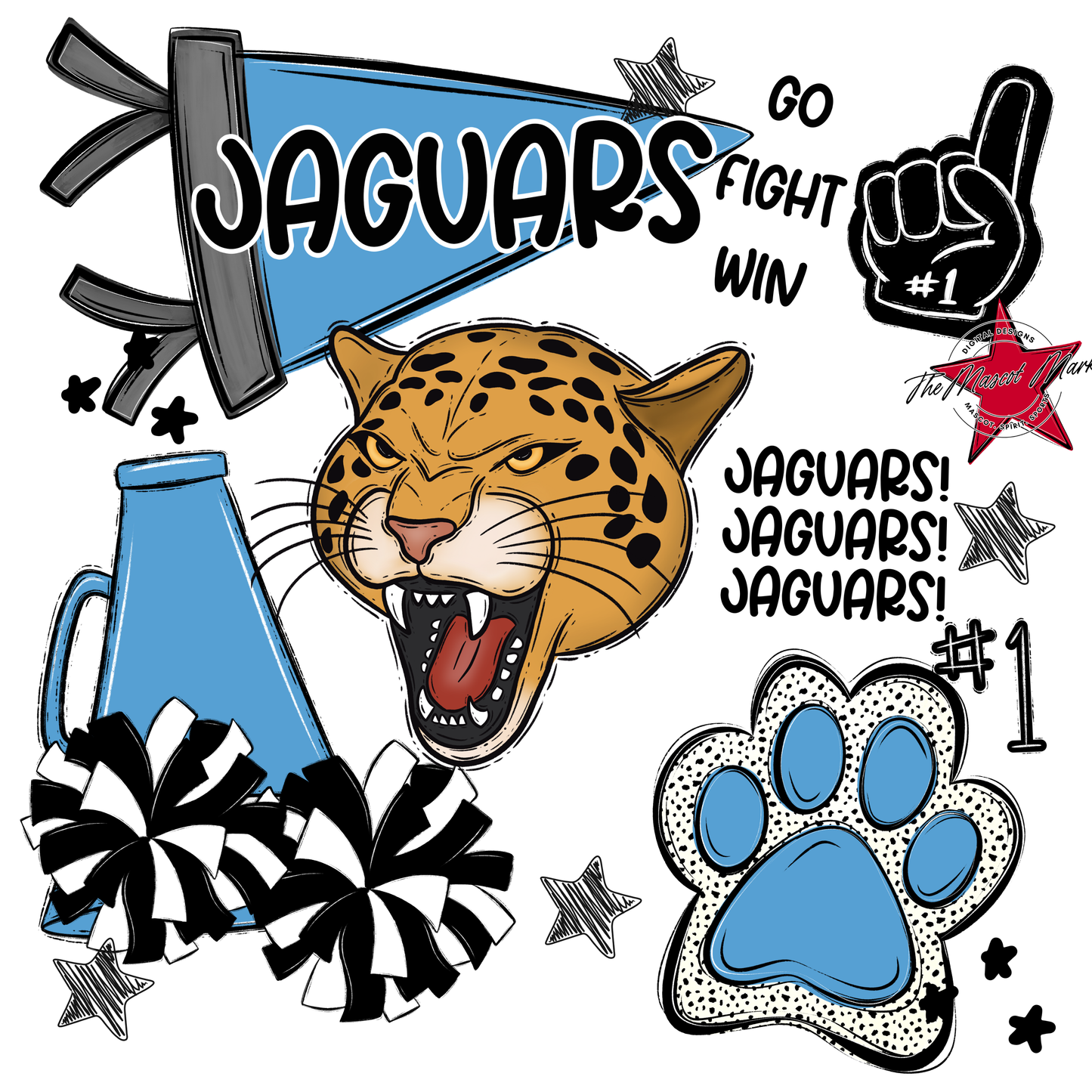 Jaguars Spirit Design-Carolina Blue