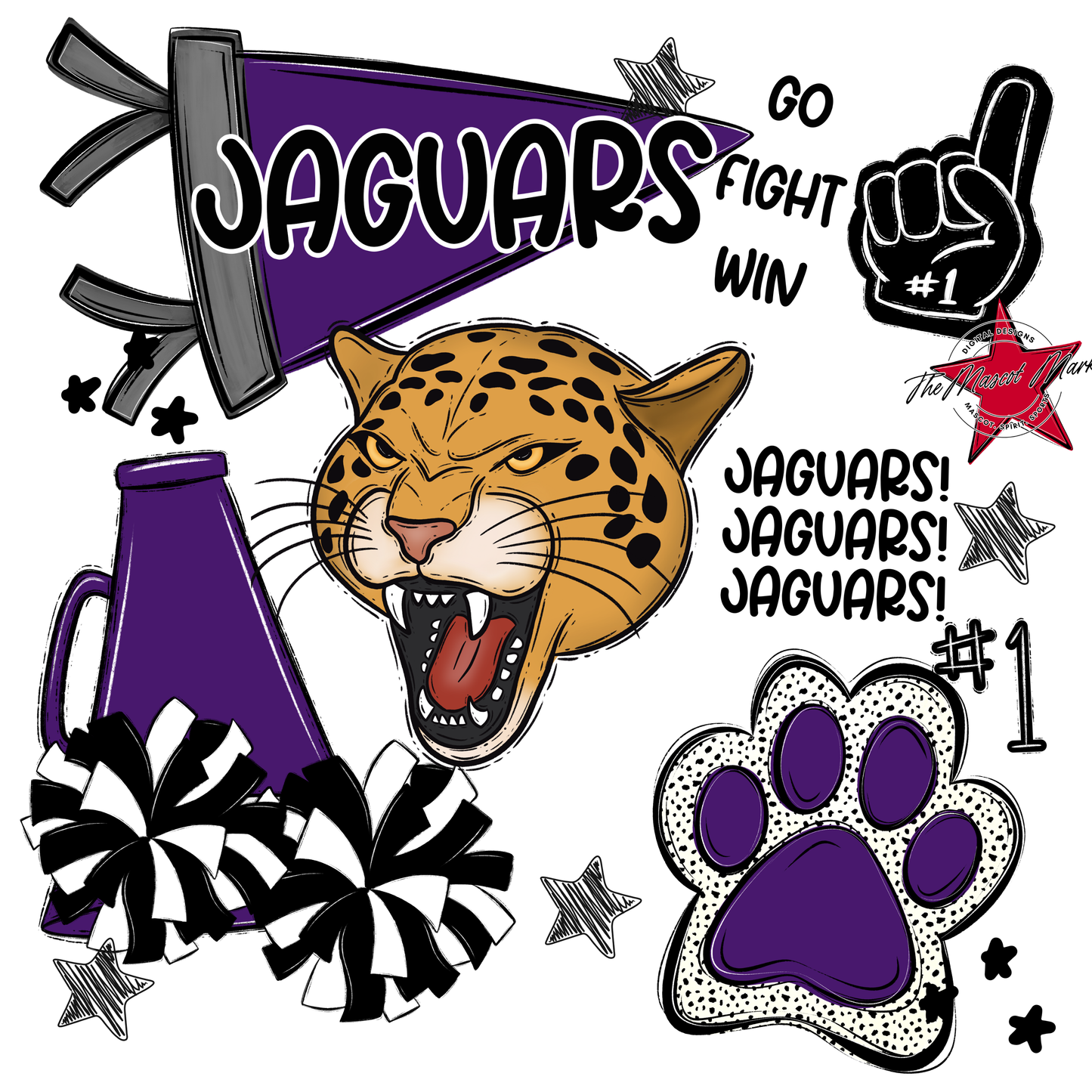 Jaguars Spirit Design-Purple