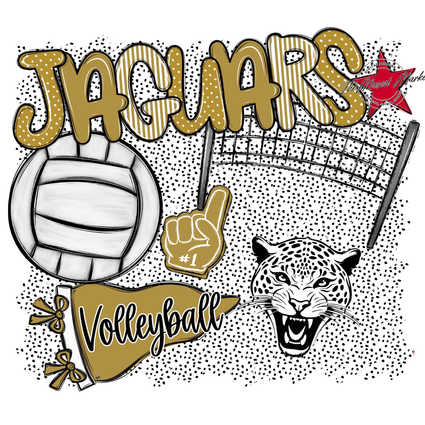 Jaguars Volleyball Spirit-Gold