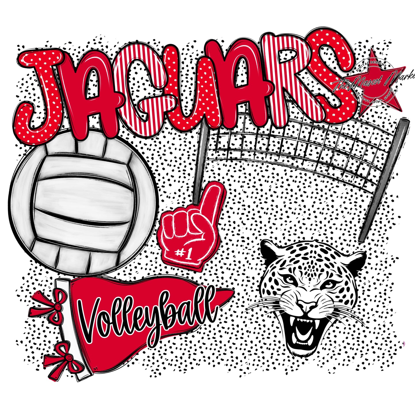 Jaguars Volleyball Spirit-Red