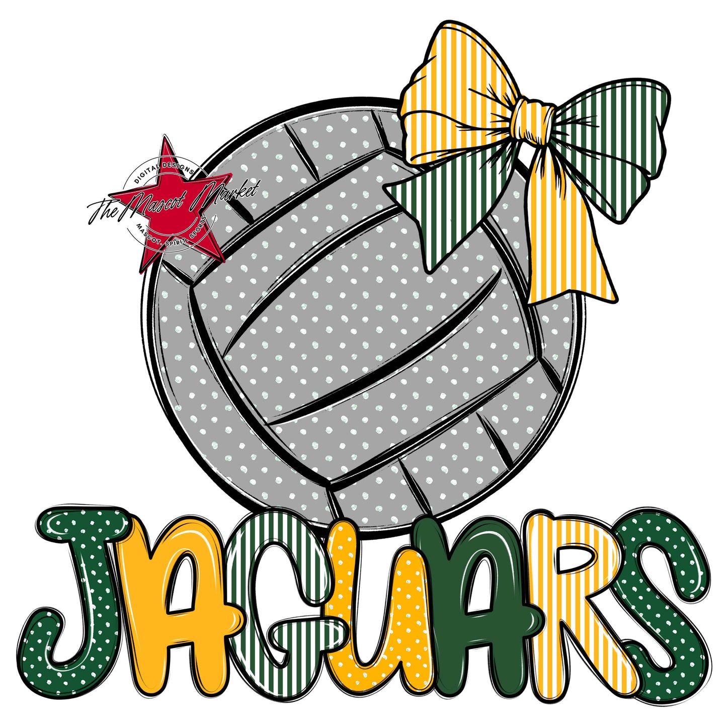 Jaguars Volleyball Spirit Design-Green & Yellow