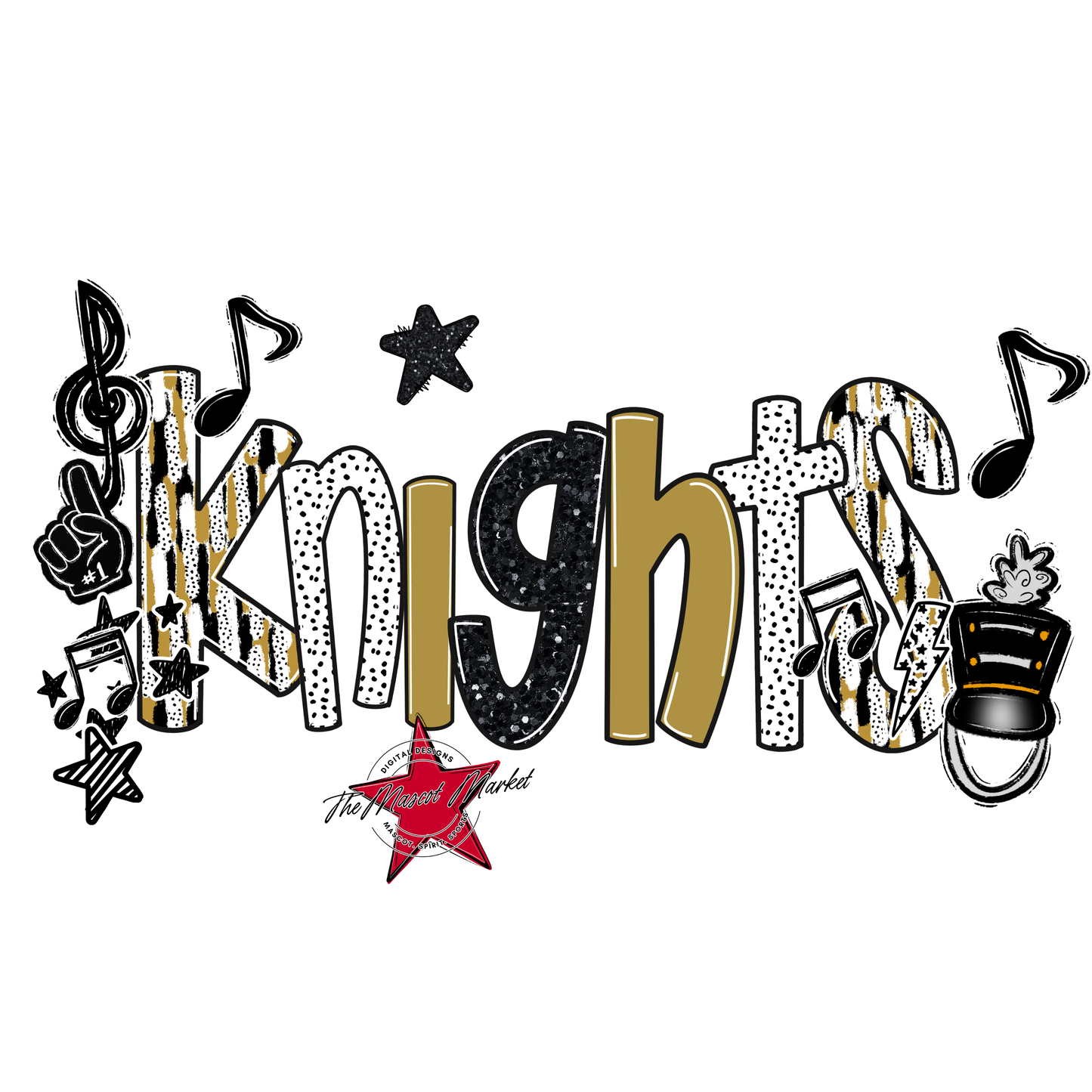 Knights Band Scrape-Gold