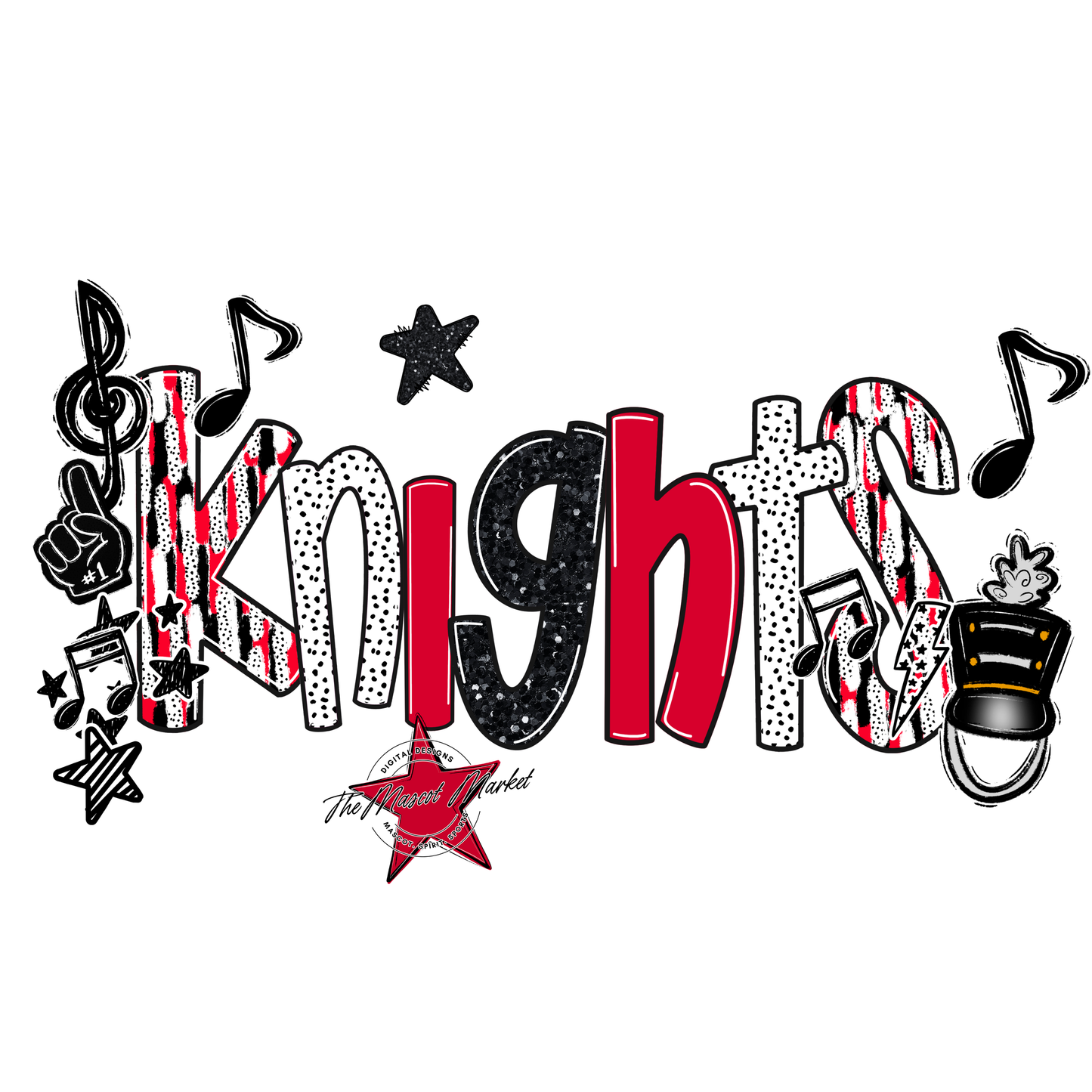 Knights Band Scrape-Red