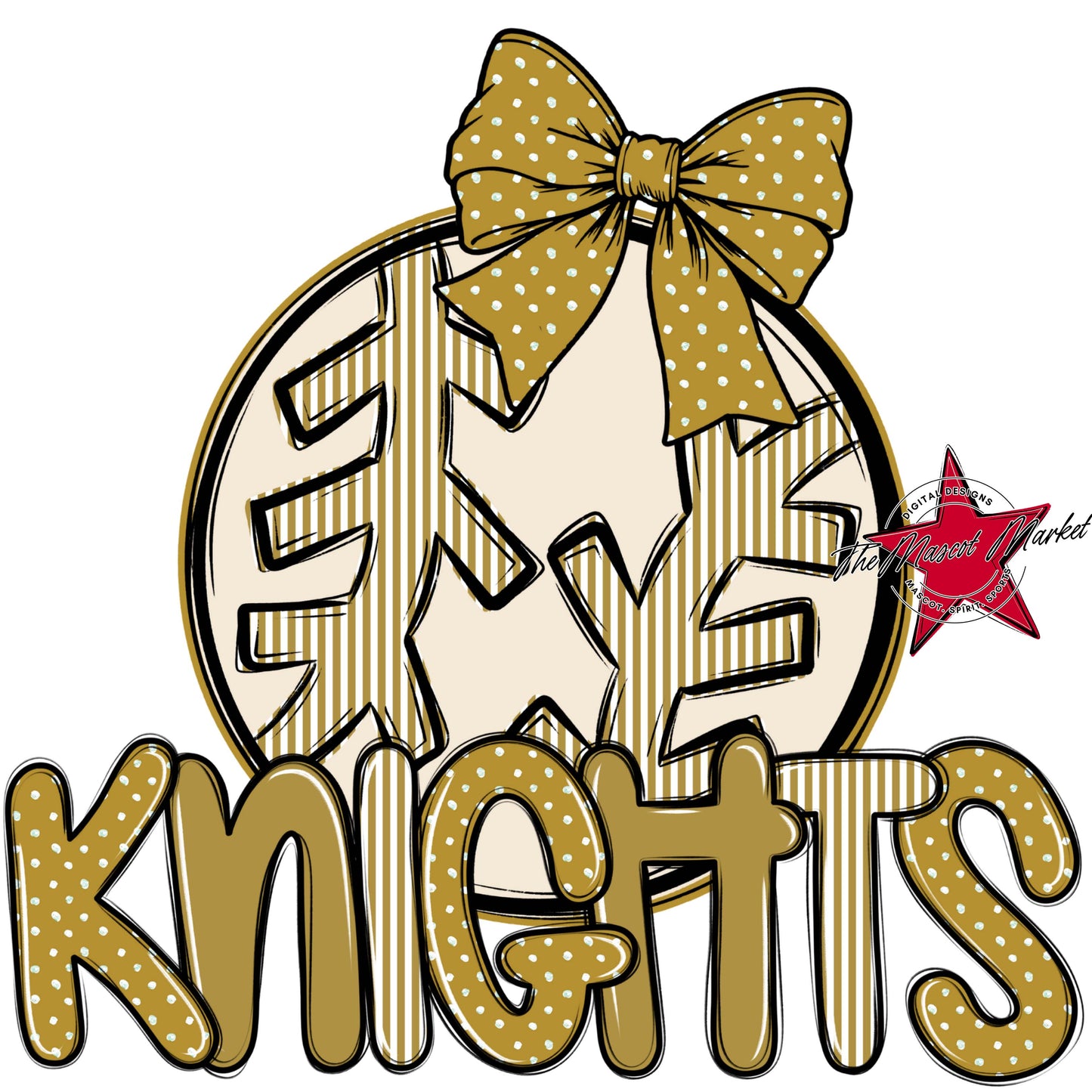 Knights Baseball-Softball Spirit Design-Gold