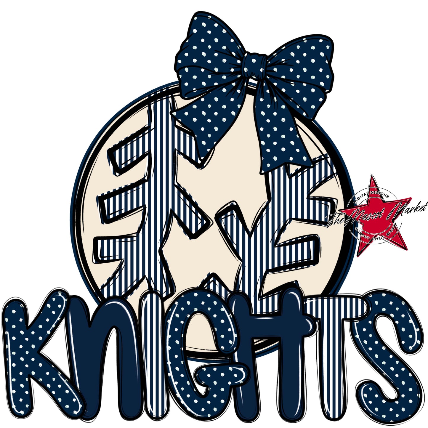 Knights Baseball-Softball Spirit Design-Navy
