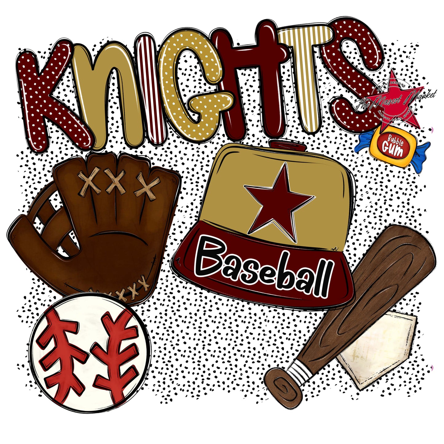 Knights Baseball Spirit-Maroon & Gold