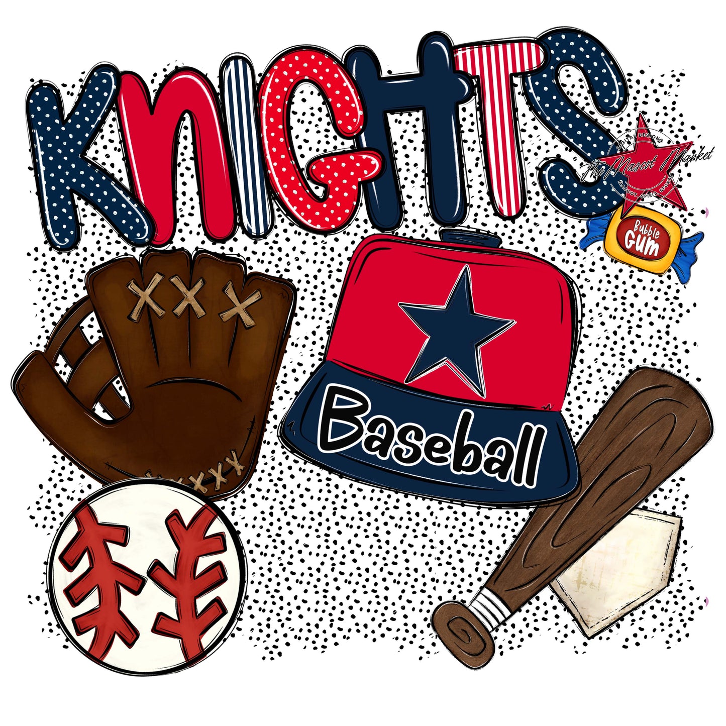 Knights Baseball Spirit-Navy & Red
