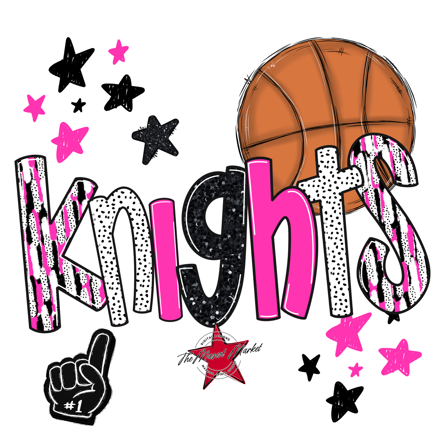 Knights Basketball Scrape-Pink