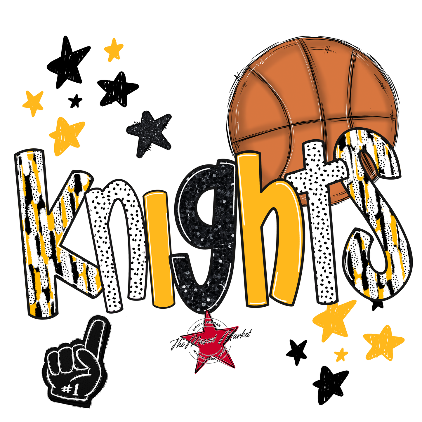 Knights Basketball Scrape-Yellow