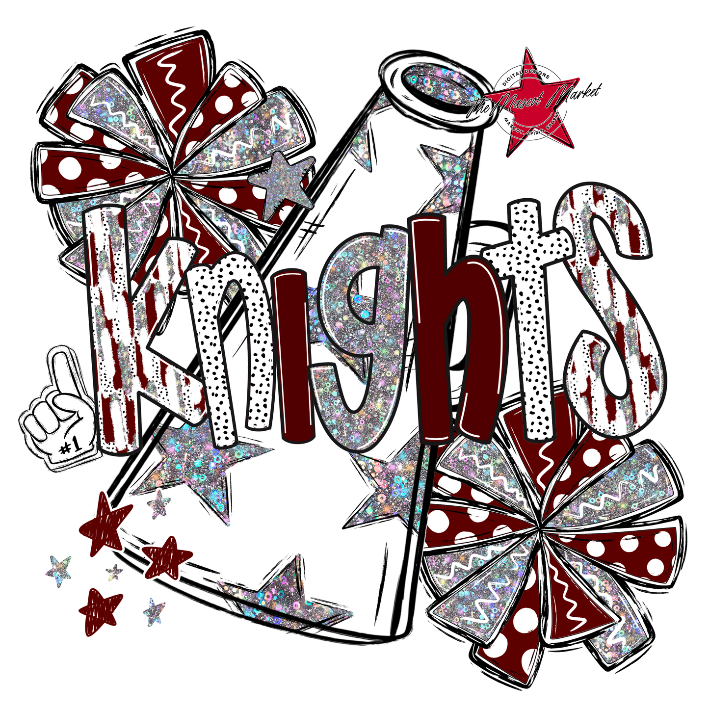 Knights Cheer Megaphone Scrape-Maroon