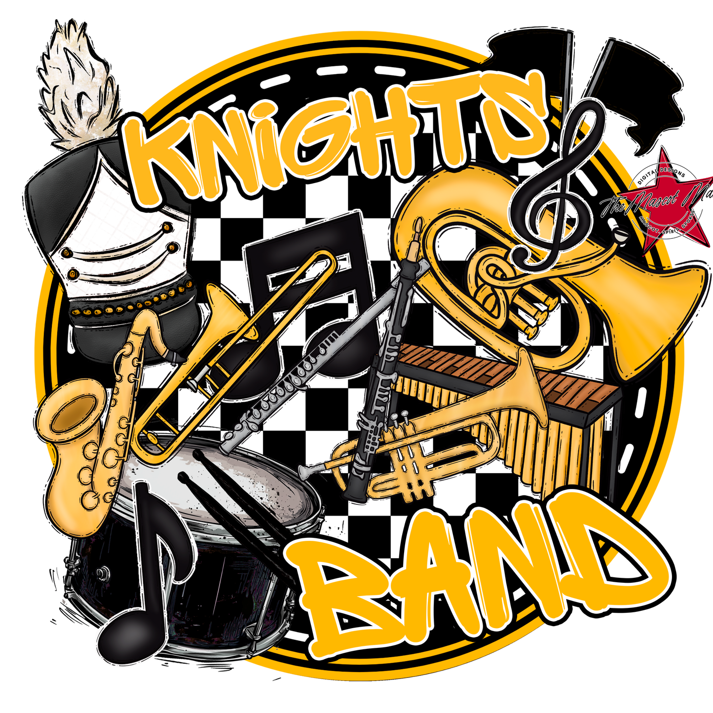 Knights Circle Band Design-Yellow