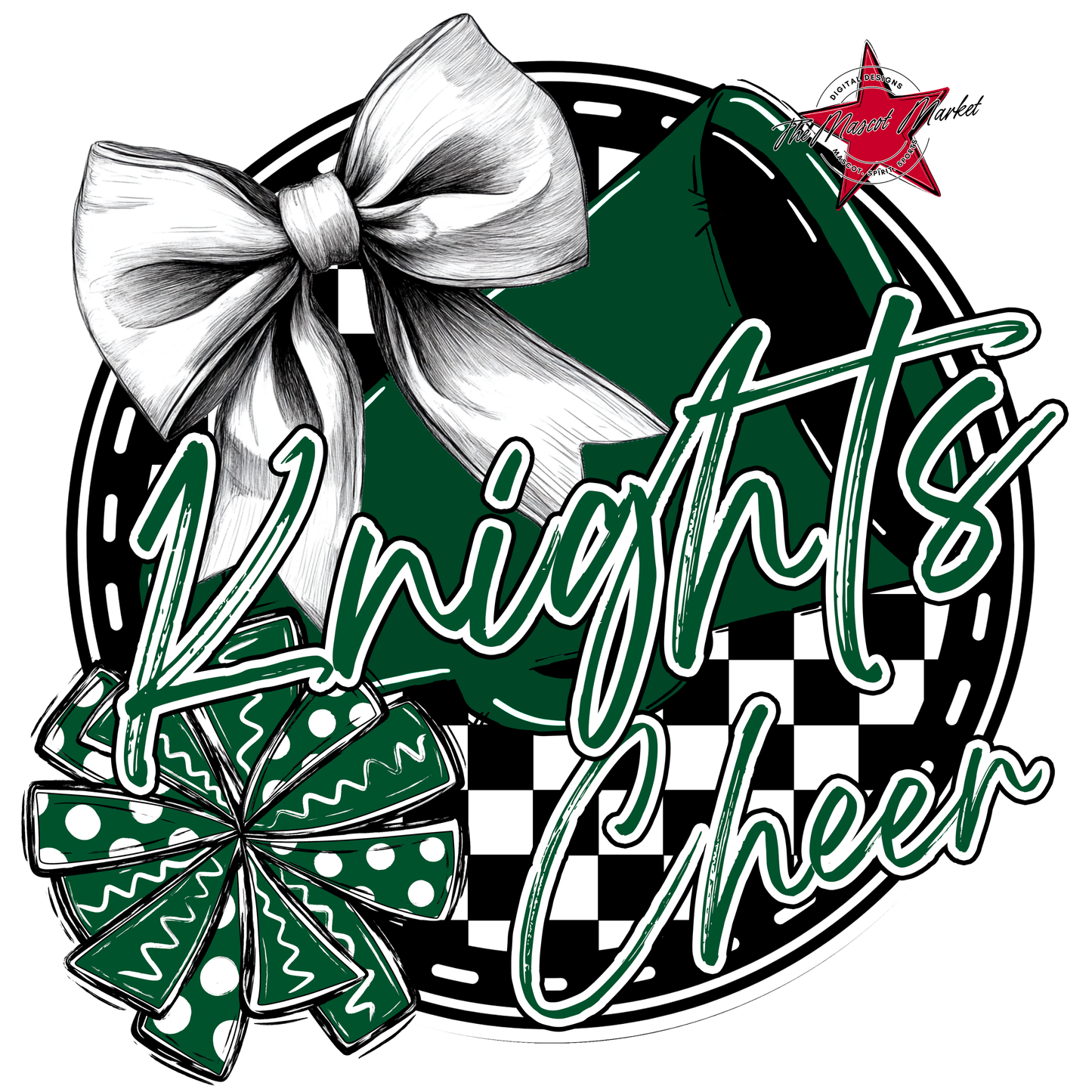 Knights Circle Cheer Design-Green