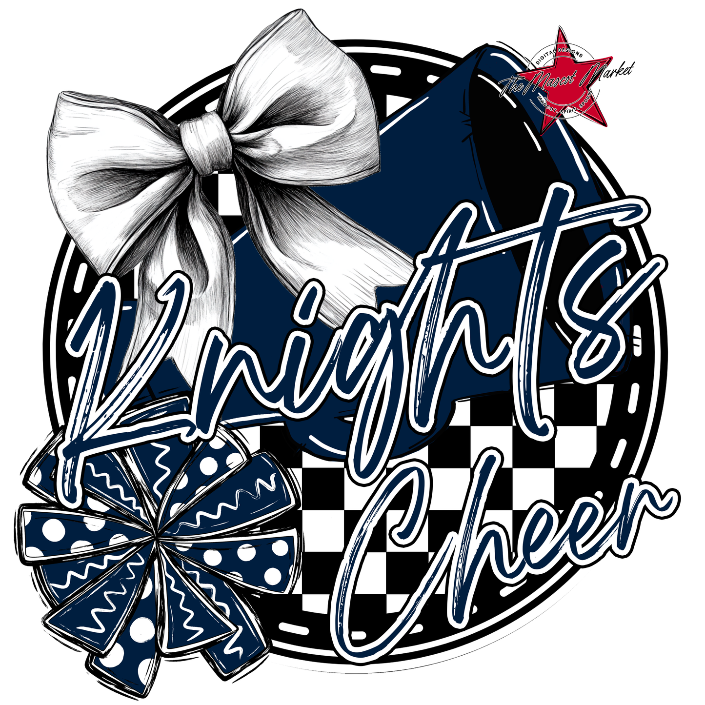 Knights Circle Cheer Design-Navy