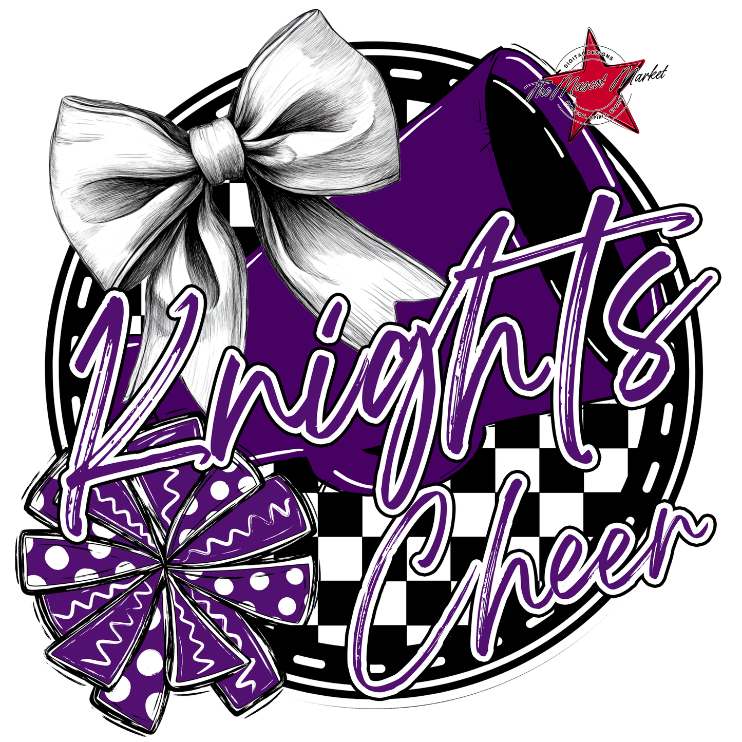 Knights Circle Cheer Design-Purple