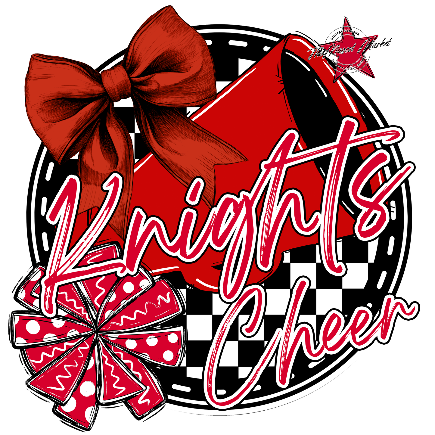 Knights Circle Cheer Design-Red