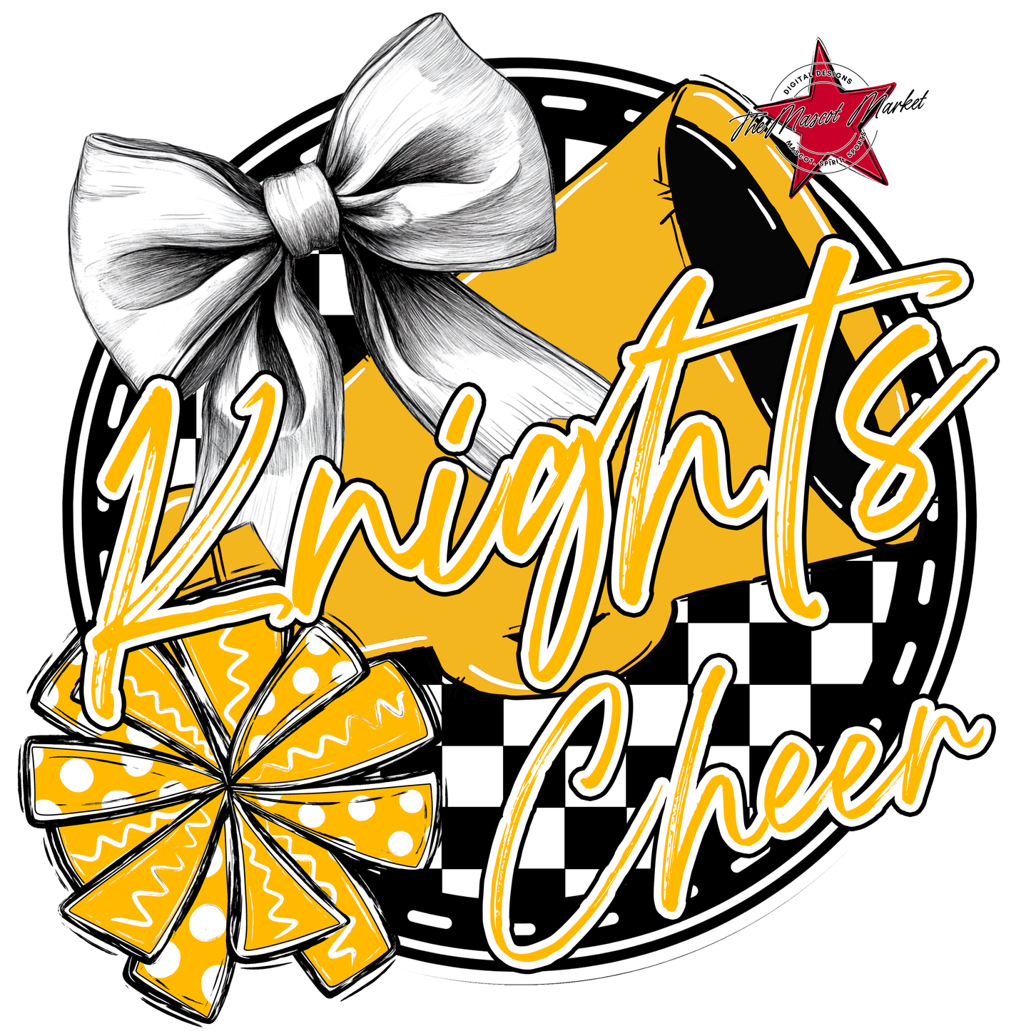Knights Circle Cheer Design-Yellow