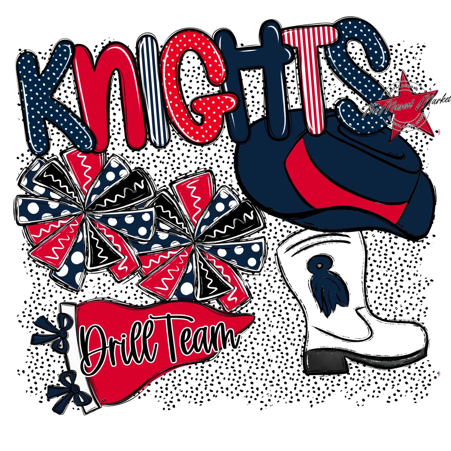 Knights Drillteam Spirit-Navy & Red