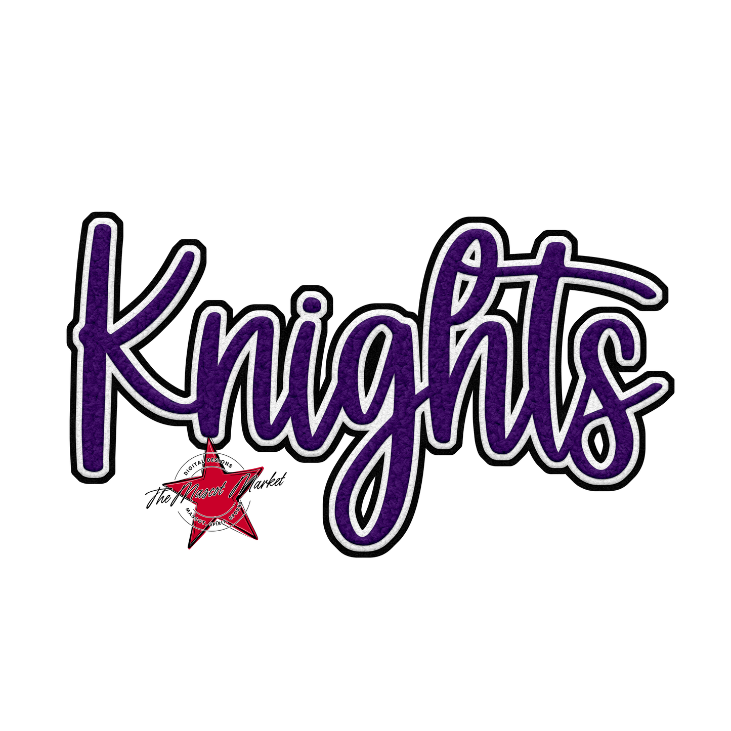 Knights Faux Chenille Patch-Purple
