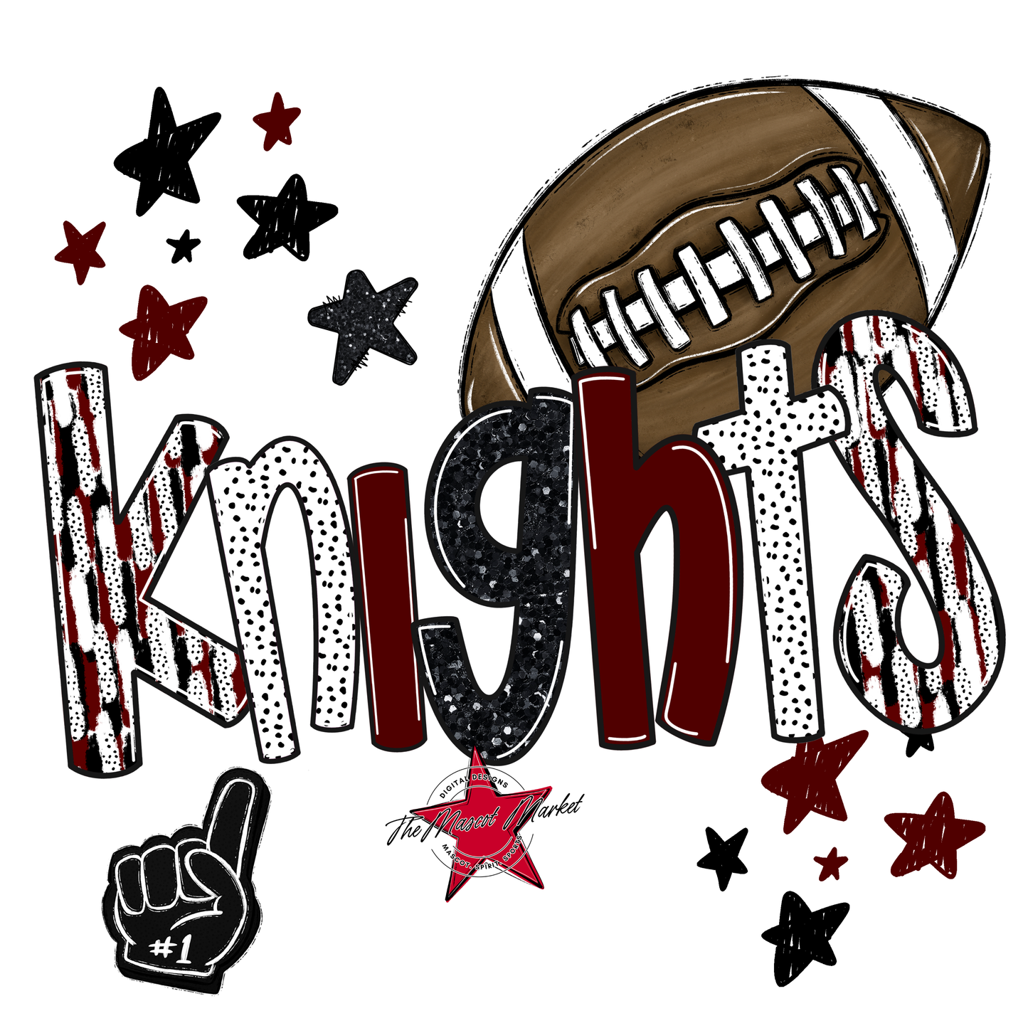 Knights Football Scrape-Maroon