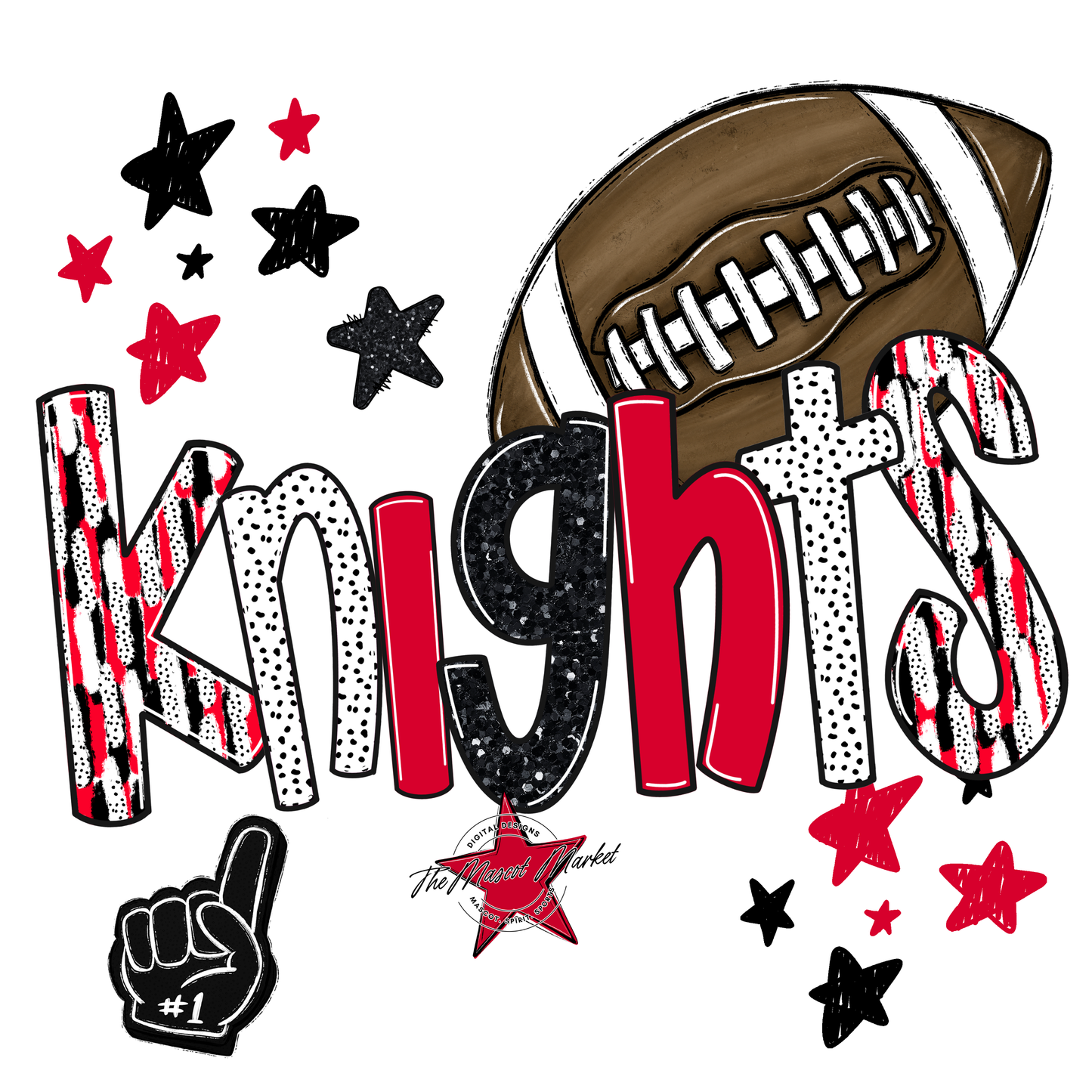 Knights Football Scrape-Red