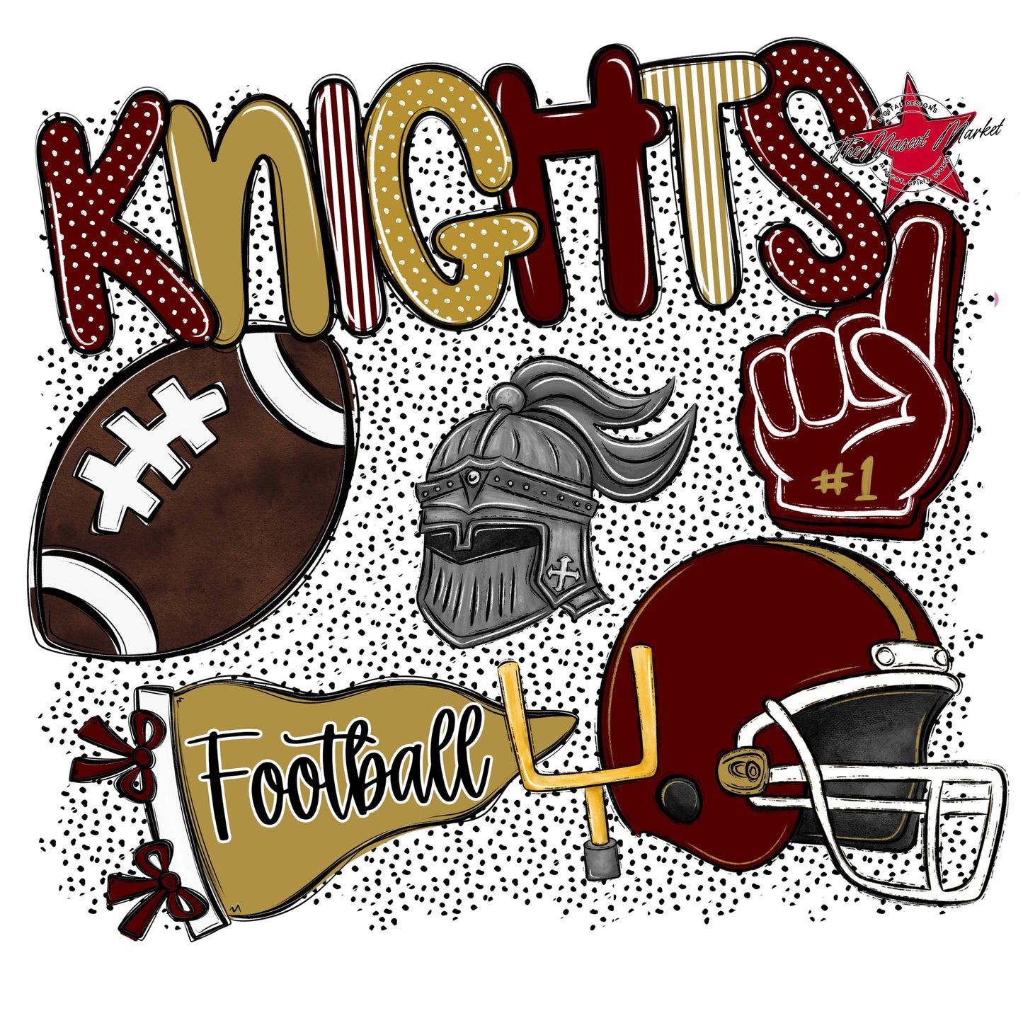 Knights Football Spirit-Maroon & Gold