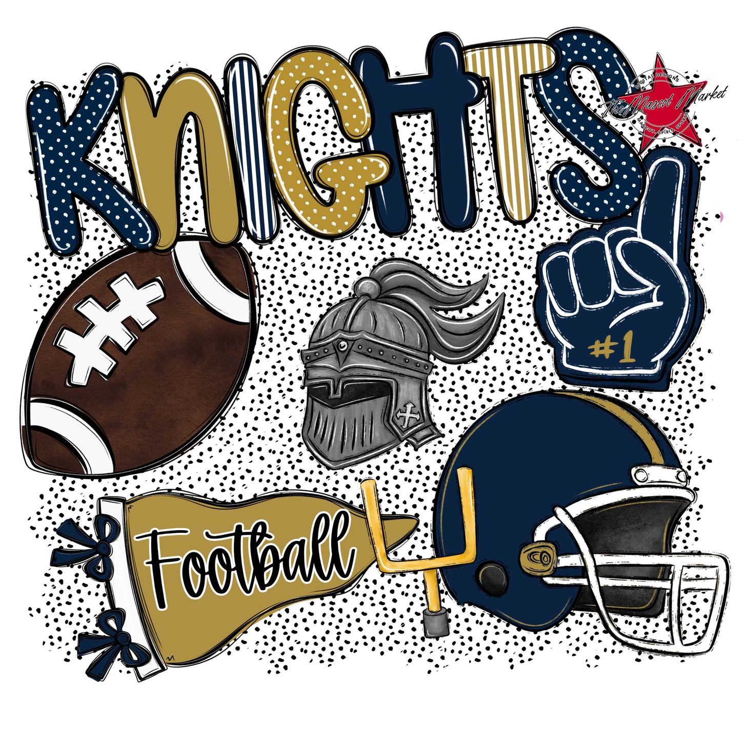 Knights Football Spirit-Navy & Gold
