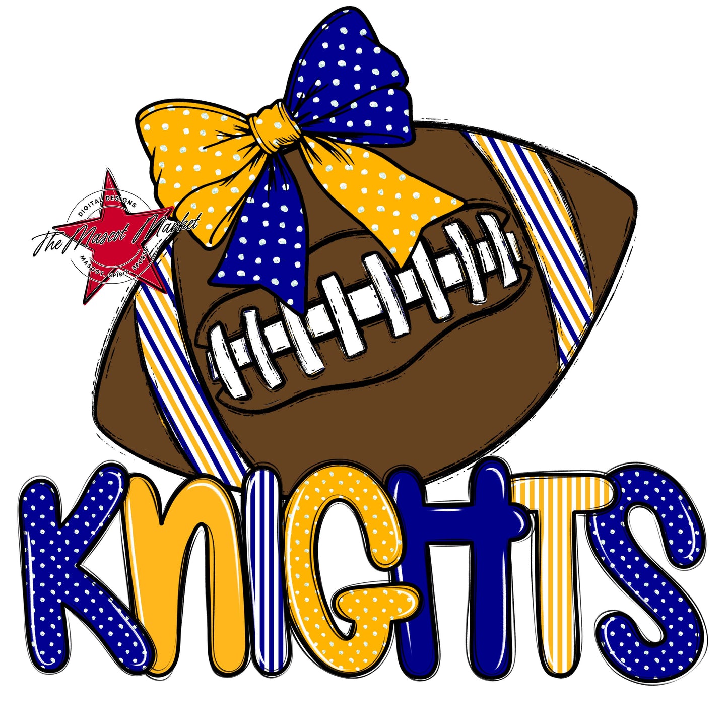 Knights Football Spirit Design-Blue & Yellow