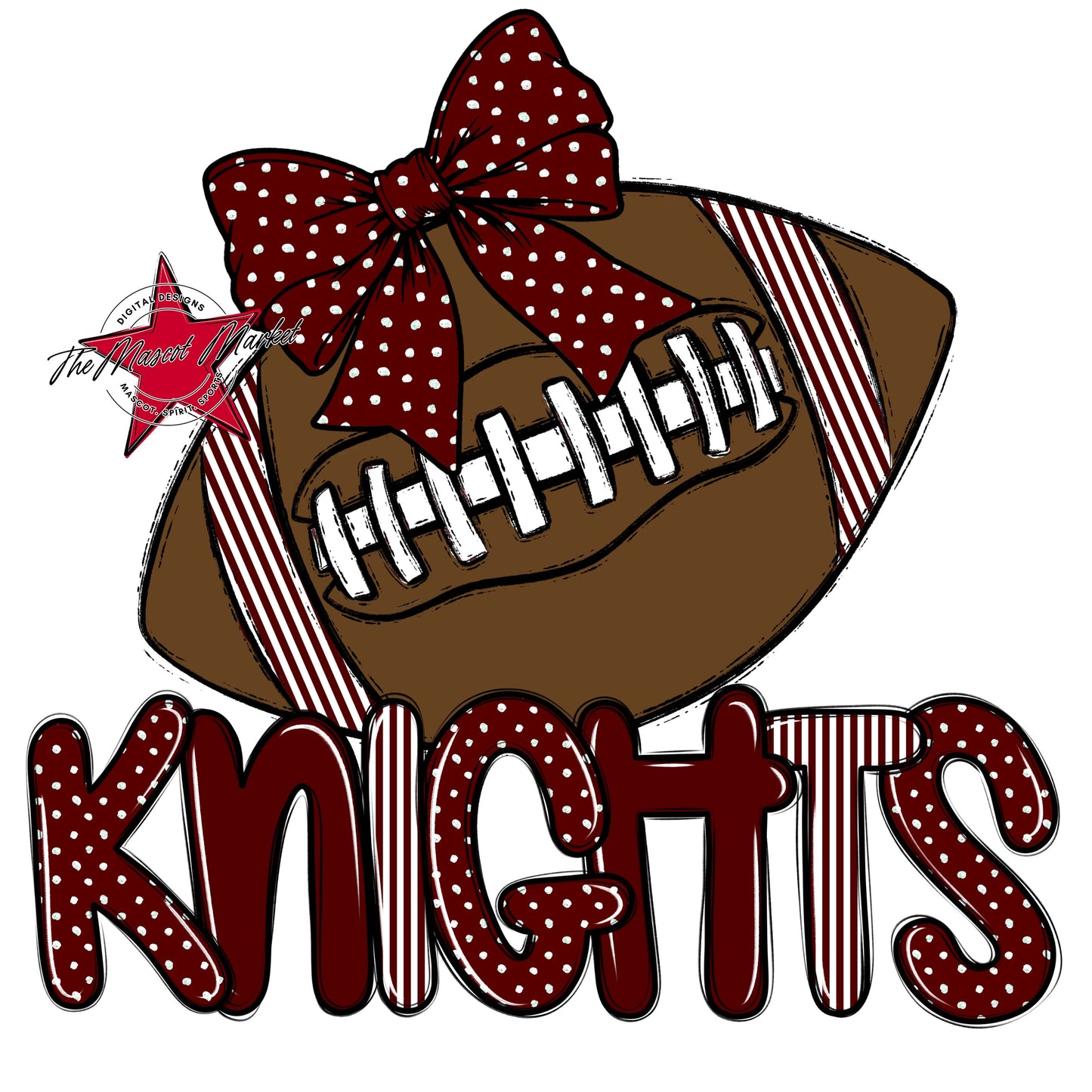 Knights Football Spirit Design-Maroon