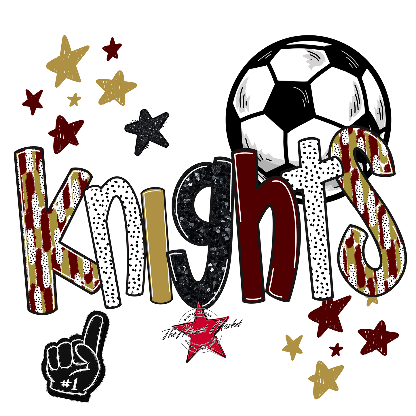 Knights Soccer Scrape-Maroon-Gold