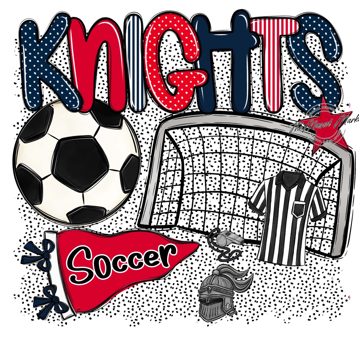 Knights Soccer Spirit-Navy & Red