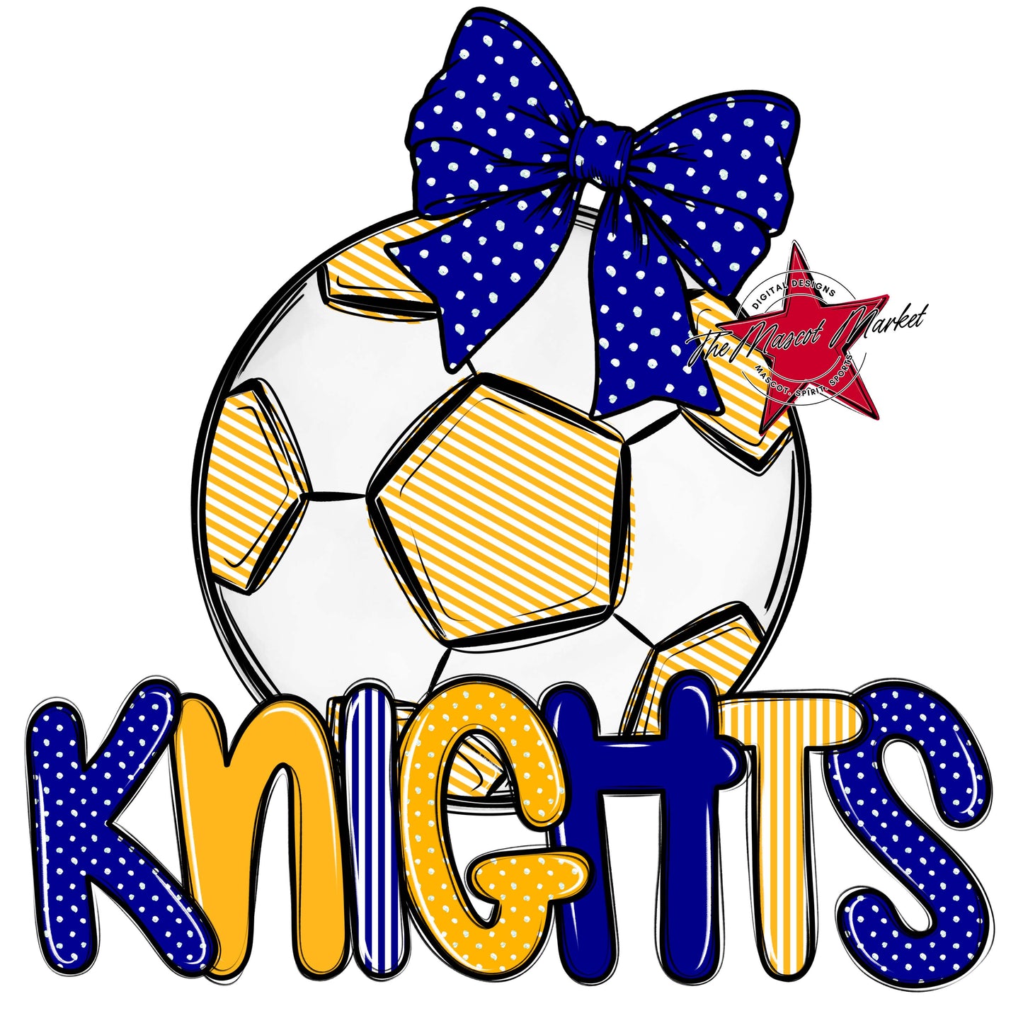 Knights Soccer Spirit Design-Blue & Yellow