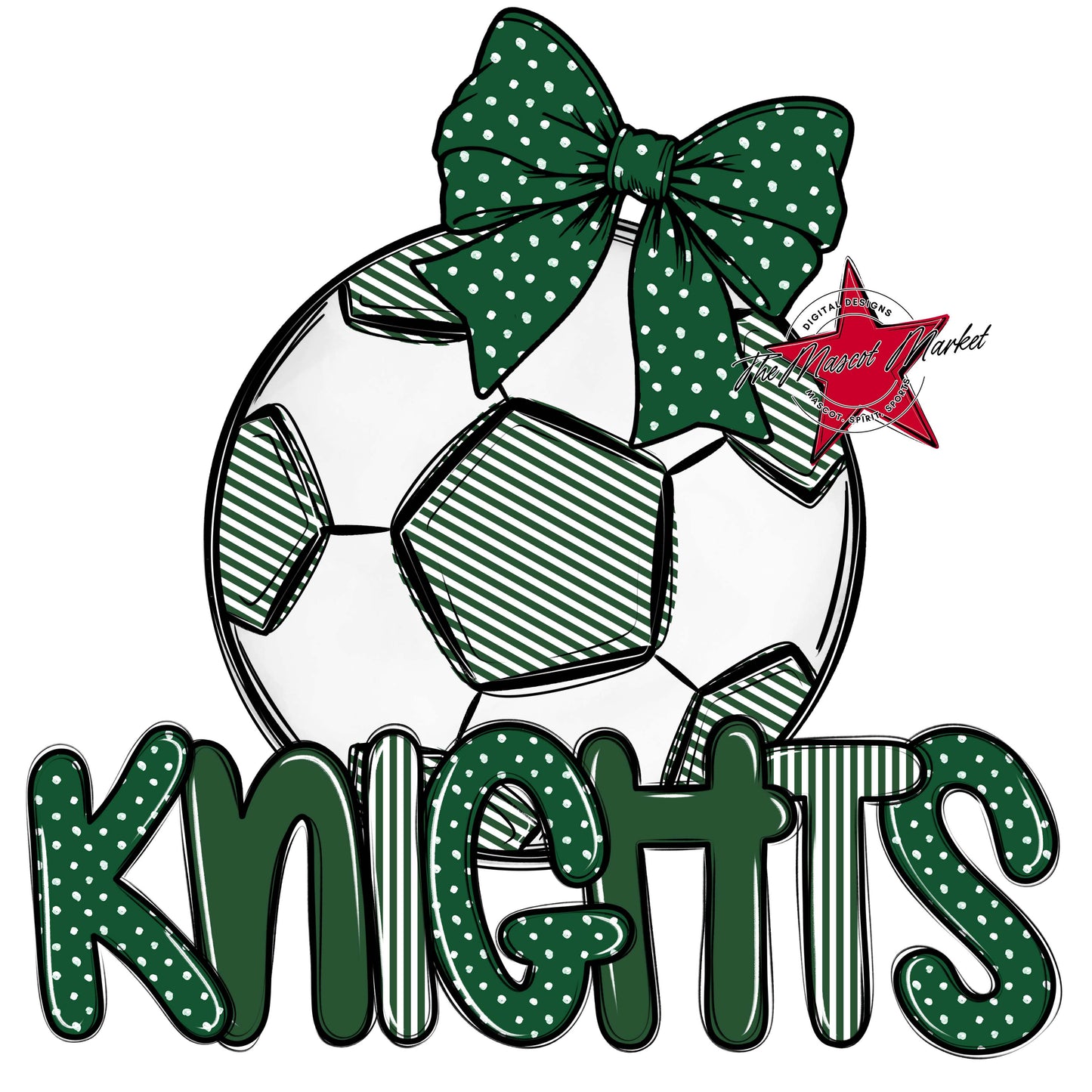 Knights Soccer Spirit Design-Green